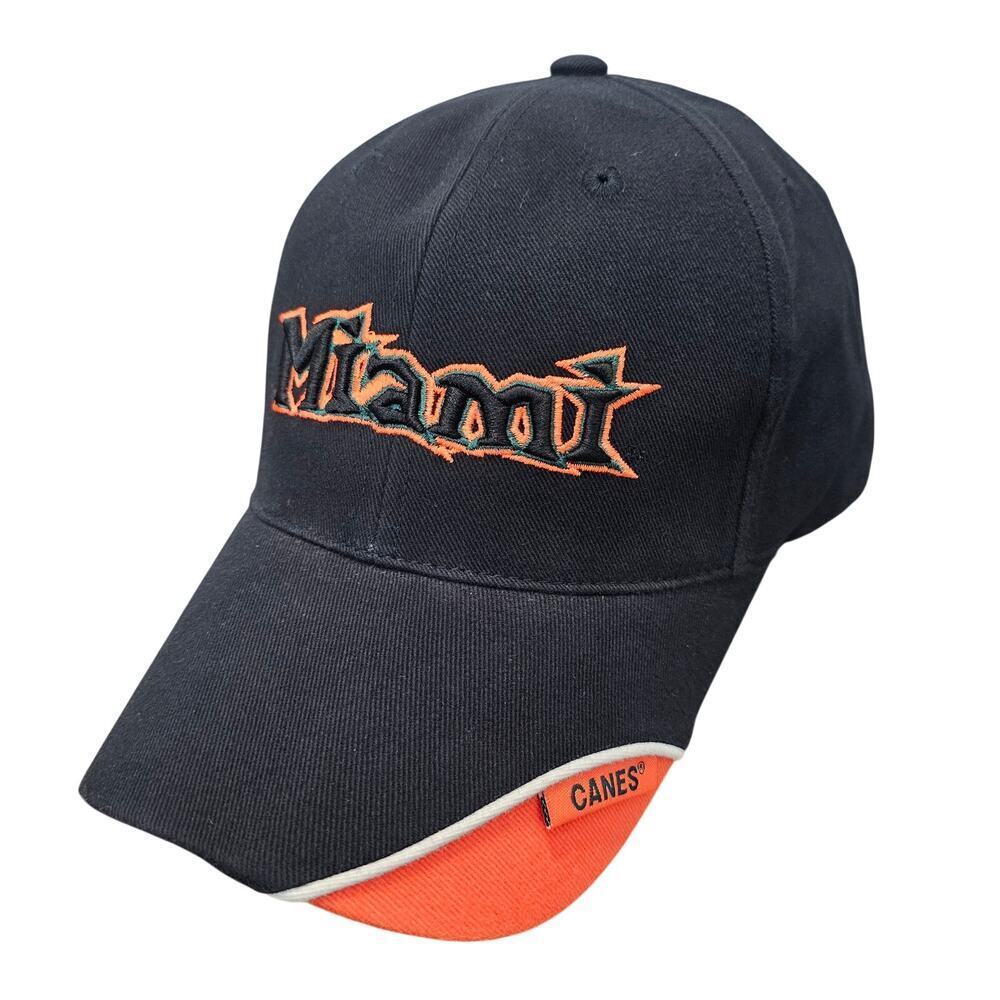 Miami Hurricanes Strapback Hat Cap 90s Black Orange NCAA Adjustable Embroidered